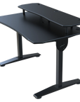 Black adjustable desk on a white background