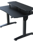 Black adjustable desk on a white background